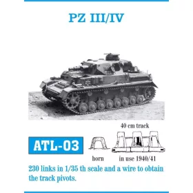   Friulmodel Tracks for Pz III (H-J) / Pz IV _ - Pz III / Pz IV – fém lánctalpkészlet