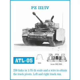   Friulmodel Tracks for Pz III (H-K) / Pz IV (F-J) - Pz III / Pz IV – fém lánctalpkészlet