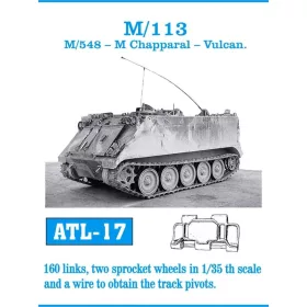   Friulmodel Tracks for M 113 / M 548 - M113 / M548 / M48 Chaparral / M163 Vulcan – fém lánctalpkészlet
