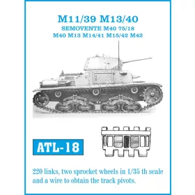   Friulmodel Tracks for M 13 / 40 - M11/39 / M13/40 / Semovente M40 75/18 / M14/41 / M15/42 / M42 – fém lánctalpkészlet