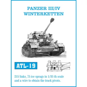   Friulmodel Tracks for Pz III / IV Ostkette mit separaten Greifern mit separaten Greifern - Pz III / Pz IV – Winterketten téli lánctalp – fém lánctalpkészlet