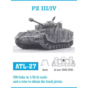   Friulmodel Tracks for Pzkmpfw III / IV - Pz.Kpfw. III / IV – fém lánctalpkészlet