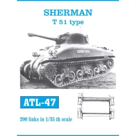   Friulmodel Tracks for Sherman T 51 Type - fém lánctalpkészlet