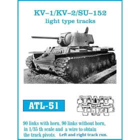   Friulmodel Tracks for KV-I/ KV-II. Light type track - KV-1 / KV-2 / SU-152, könnyített típus – fém lánctalpkészlet