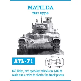   Friulmodel Tracks for Matilda - Matilda, lapos lánctalp-típus – fém lánctalpkészlet