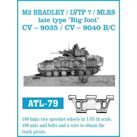   Friulmodel Tracks for M2 Bradley/LVTP 7/MLRS late 'Big foot' - M2 Bradley / LVTP-7 / MLRS, késői „Big Foot” típus / CV9035 / CV9040 B/C – fém lánctalpkészlet