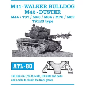   Friulmodel M41 Walker Bulldog / M42 Duster / M44 / T37 / M53 / M84 / M75 / M52 / T91E3 – fém lánctalpkészlet