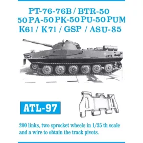   Friulmodel Tracks for PT-76/GSZP-55 BTR-50/BTR-50PU - PT-76 / BTR-50 család / K-61 / K-71 / GSP / ASU-85 – fém lánctalpkészlet