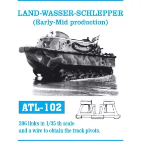   Friulmodel Tracks for LAND-WASSER-SCHLEPPER (Early-Mid production) - fém lánctalpkészlet, korai–középső gyártás