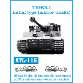   Friulmodel Tracks for TIGER I initial type (mirror tracks) - Tiger I, kezdeti változat – tükörkialakítású lánctalp – fém lánctalpkészlet
