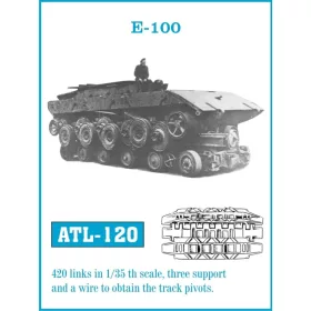 Friulmodel Tracks for E-100 - fém lánctalpkészlet