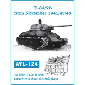   Friulmodel Tracks for T-34/76 from November 1941/42/43 - T-34/76, 1941. novemberi / 1942 / 1943 változat – fém lánctalpkészlet