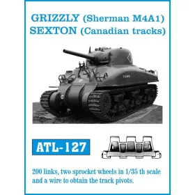   Friulmodel Tracks for GRIZZLY (Sherman M4A1) SEXTON (Canadian tracks) - kanadai lánctalptípus – fém lánctalpkészlet