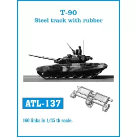   Friulmodel Tracks for T-90 Steel track with rubber - acél lánctalptípus gumibetétekkel – fém lánctalpkészlet