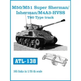   Friulmodel Tracks for M50/M51 Super Sherman/Isherman/M4A3-HVSS - T80 típus – fém lánctalpkészlet