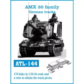   Friulmodel Tracks for AMX 30 family German tracks - AMX-30 család – német lánctalptípus – fém lánctalpkészlet