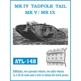   Friulmodel Tracks for MK IV TADPOLE TAIL MK V / MK IX - fém lánctalpkészlet