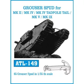   Friulmodel Mk.II / Mk.IV / Mk.IV Tadpole Tail / Mk.V / Mk.IX – Grouser Spud kapaszkodóelemek – fém lánctalpkészlet