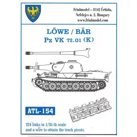   Friulmodel Tracks for LÖWE / BÄR - Löwe / Bär / Pz VK 72.01(K) – fém lánctalpkészlet
