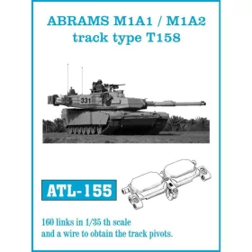   Friulmodel Tracks for ABRAMS M1A1 / M1A2 track type T158 - M1A1 / M1A2 Abrams – T158 típus – fém lánctalpkészlet