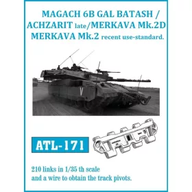   Friulmodel Tracks for GAL BATASH ACHZARIT LATE / MERKAVA Mk.3D - Gal Batash / Achzarit, késői változat / Merkava Mk.3D – fém lánctalpkészlet