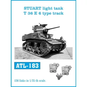   Friulmodel Tracks for STUART light tank T 36 E 6 type track - Stuart könnyű harckocsi – T36E6 típus – fém lánctalpkészlet