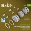 ResKit Models Merkava Mk.3 – gumibetétes futógörgők, 12 pár + 2 lánckerék + 2 feszítőkerék, Meng / HobbyBoss makettekhez