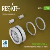 ResKit Models Merkava Mk.4 rubber-tyred road wheels (12 pairs) (3D Printed) for Meng / Hobby Boss - gumibetétes futógörgők, 12 pár, Meng / HobbyBoss makettekhez