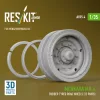 ResKit Models Merkava Mk.4 rubber-tyred road wheels (12 pairs) (3D Printed) for Meng / Hobby Boss - gumibetétes futógörgők, 12 pár, Meng / HobbyBoss makettekhez