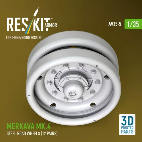 ResKit Models Merkava Mk.4 steel road wheels (12 pairs) (3D Printed) for Meng / Hobby Boss - acél futógörgők