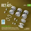 ResKit Models Merkava Mk.3 – sérült gumibetétes futógörgők, 12 pár + 2 lánckerék + 2 feszítőkerék, Meng / HobbyBoss makettekhez