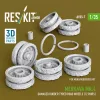 ResKit Models Merkava Mk.4 – sérült gumibetétes futógörgők, 12 pár, Meng / HobbyBoss makettekhez