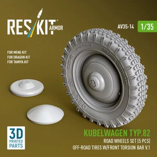 ResKit Models Kübelwagen Typ 82 – 5 kerék, terepgumi, első torziós rúd V1