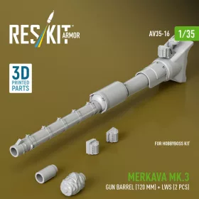   ResKit Models Merkava Mk.3 gun barrel (120 mm) + LWS (2 pcs) for HobbyBoss Kit (3D Printed) - 120 mm-es lövegcső LWS érzékelőkkel