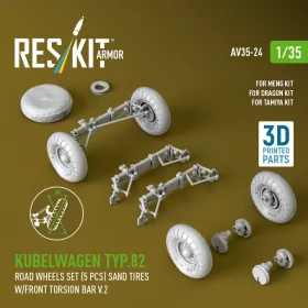   ResKit Models Kübelwagen Typ 82 – 5 kerék, homokgumi, első torziós rúd V2