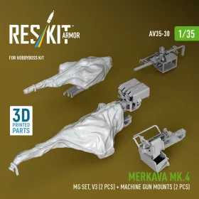   ResKit Models Merkava Mk.4 – géppuskakészlet, V.3, 2 db géppuska + 2 db géppuskatartó