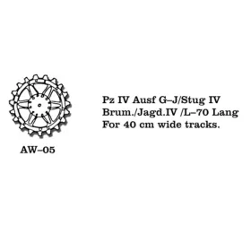   Friulmodel Tracks for Pz IV (G-J) / Stug IV Jagdpanzer IV / Brummb Jagdpanzer IV / Brummb - Pz IV Ausf.G–J / StuG IV / Brummbär / Jagdpanzer IV / L/70 – fém kerékkészlet
