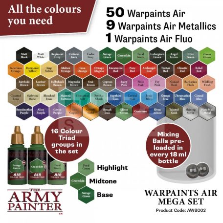 The Army Painter - WARPAINTS AIR MEGA SET- festékszett AW8002