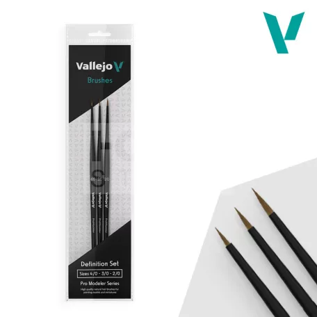 Vallejo - Pro Modeler – Definition Set - Natural Hair (4/0, 3/0 & 0/2) - ecsetkészlet B01990