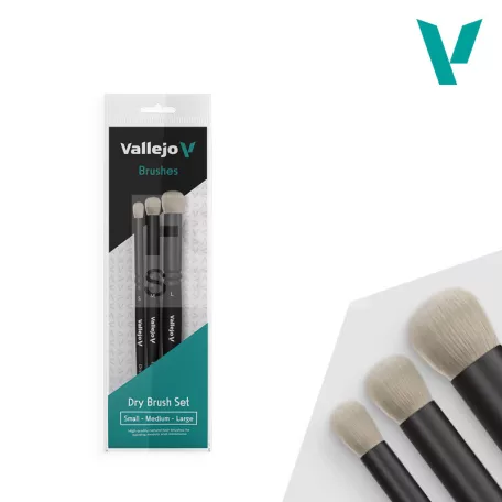 Vallejo - Dry Brush Set - Natural Hair (S, M & L) - ecsetkészlet szárazecsetelős tecnikához B07990