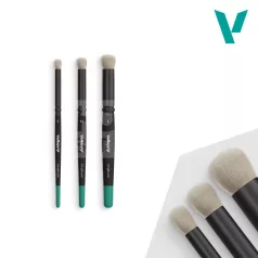   Vallejo - Dry Brush Set - Natural Hair (S, M & L) - ecsetkészlet szárazecsetelős tecnikához B07990