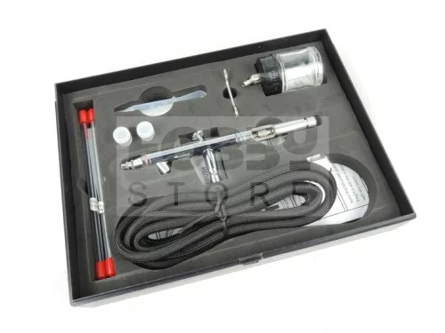 FENGDA BD-182K Szórópisztoly készlet (Airbrush Gun Set) 0.3-0.5-0.8-as dűznivel-tűvel és légkábellel BD-182K