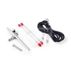   FENGDA BD-207K Szórópisztoly készlet (Airbrush Gun Set) 0.2-0.3-0.5-ös dűznivel-tűvel és légkábellel BD-207K