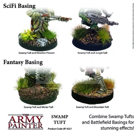 The Army Painter Realisztikus SWAMP TUFT- mocsári zöld színű fűcsomók diorámához 77 darab BF4221