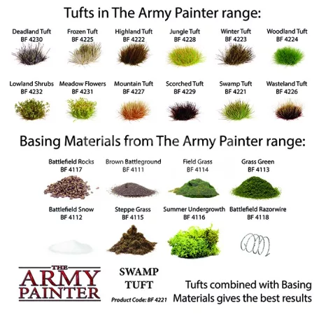 The Army Painter Realisztikus SWAMP TUFT- mocsári zöld színű fűcsomók diorámához 77 darab BF4221