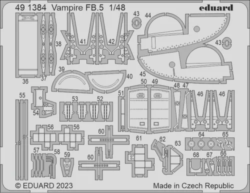 Eduard Accessories Vampire FB.5 1/48 - komplett feljavító csomag (BIG ED)