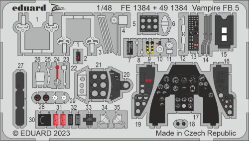Eduard Accessories Vampire FB.5 1/48 - komplett feljavító csomag (BIG ED)