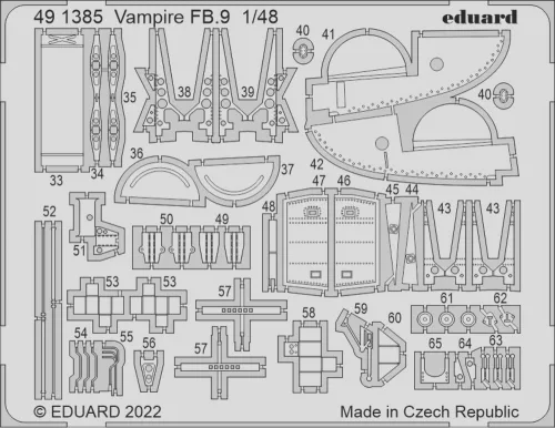 Eduard Accessories Vampire FB.9 1/48 - komplett feljavító csomag (BIG ED)