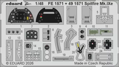 Eduard Accessories Spitfire Mk.Ixe for Airfix - komplett feljavító csomag (BIG ED)