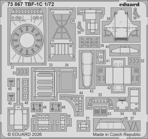 Eduard Accessories TBF-1C (folded wings) for Hobby Boss - behajtott szárnyú változat – komplett feljavító csomag (BIG ED)